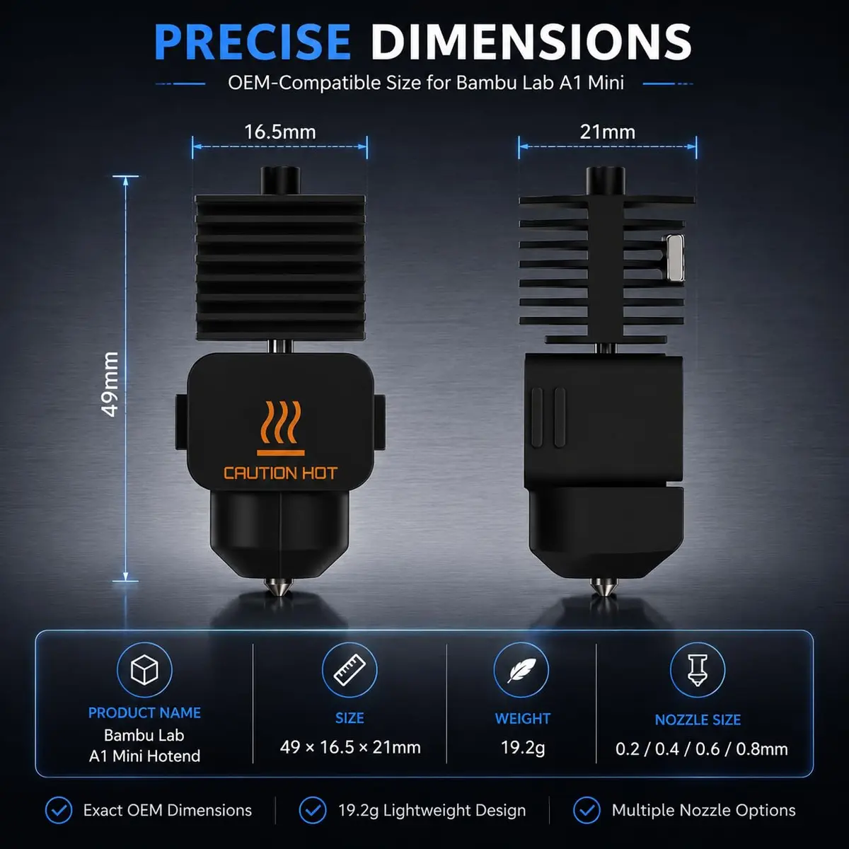 HIKUDIY 0.4mm Hotend Kit for Bambu Lab A1/A1 Mini | High-Performance 3D Printer Part - view 7