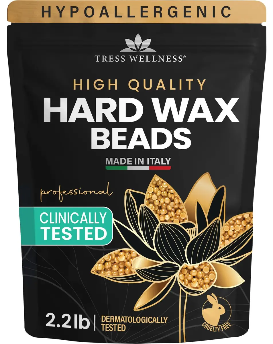 Tress Wellness Hard Wax Beads for Hair Removal - 1kg (35.27 oz) - Dermatologically Tested, Unscented - main product image