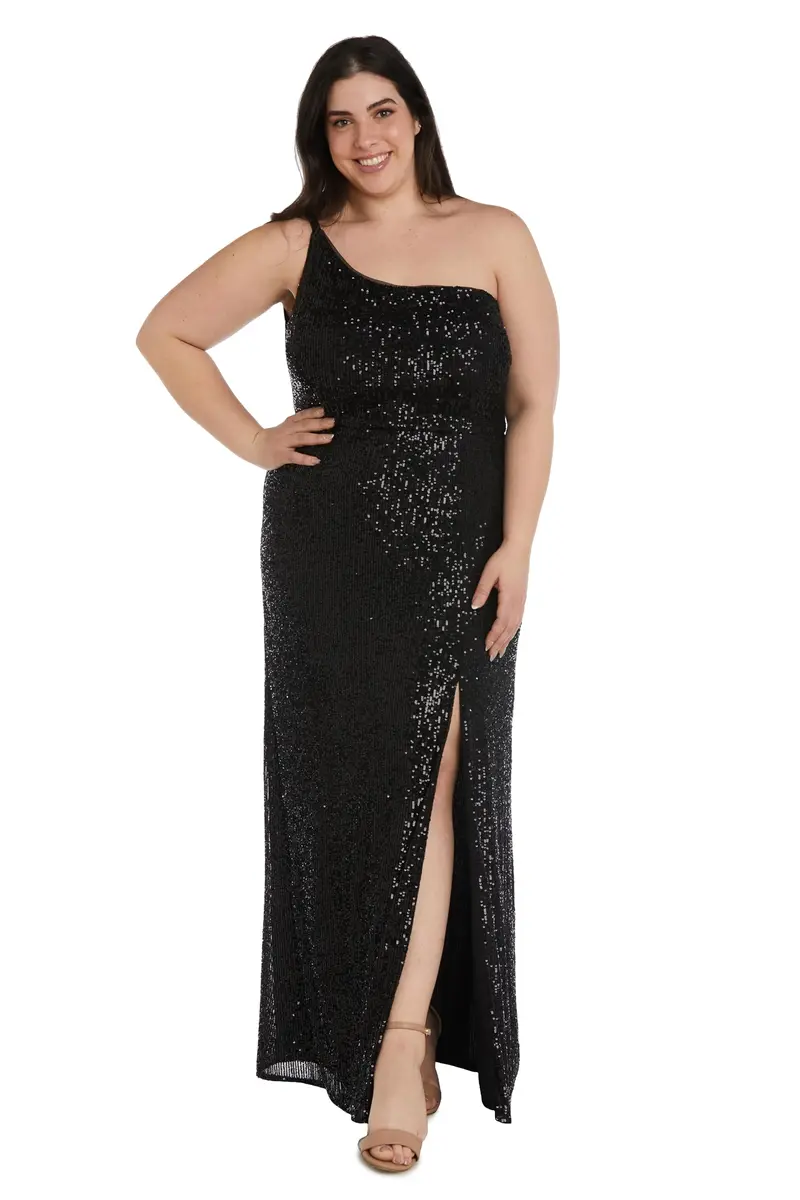 Nightway Long One Shoulder Sequin Dress | Formal Evening Gown with Sparkle (70-120 chars) - main product image