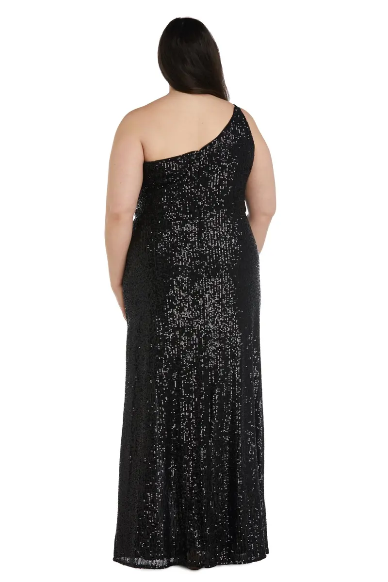Nightway Long One Shoulder Sequin Dress | Formal Evening Gown with Sparkle (70-120 chars) - view 2
