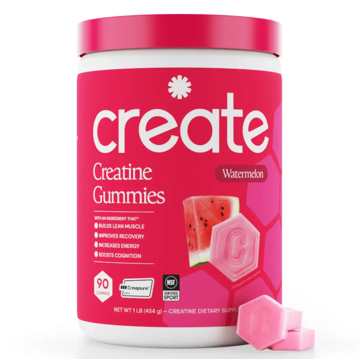 Create Creatine Monohydrate Gummies | 90 Count (270g / 90 servings) | Vegan, Gluten-Free, Anti-Melting Formula - main product image