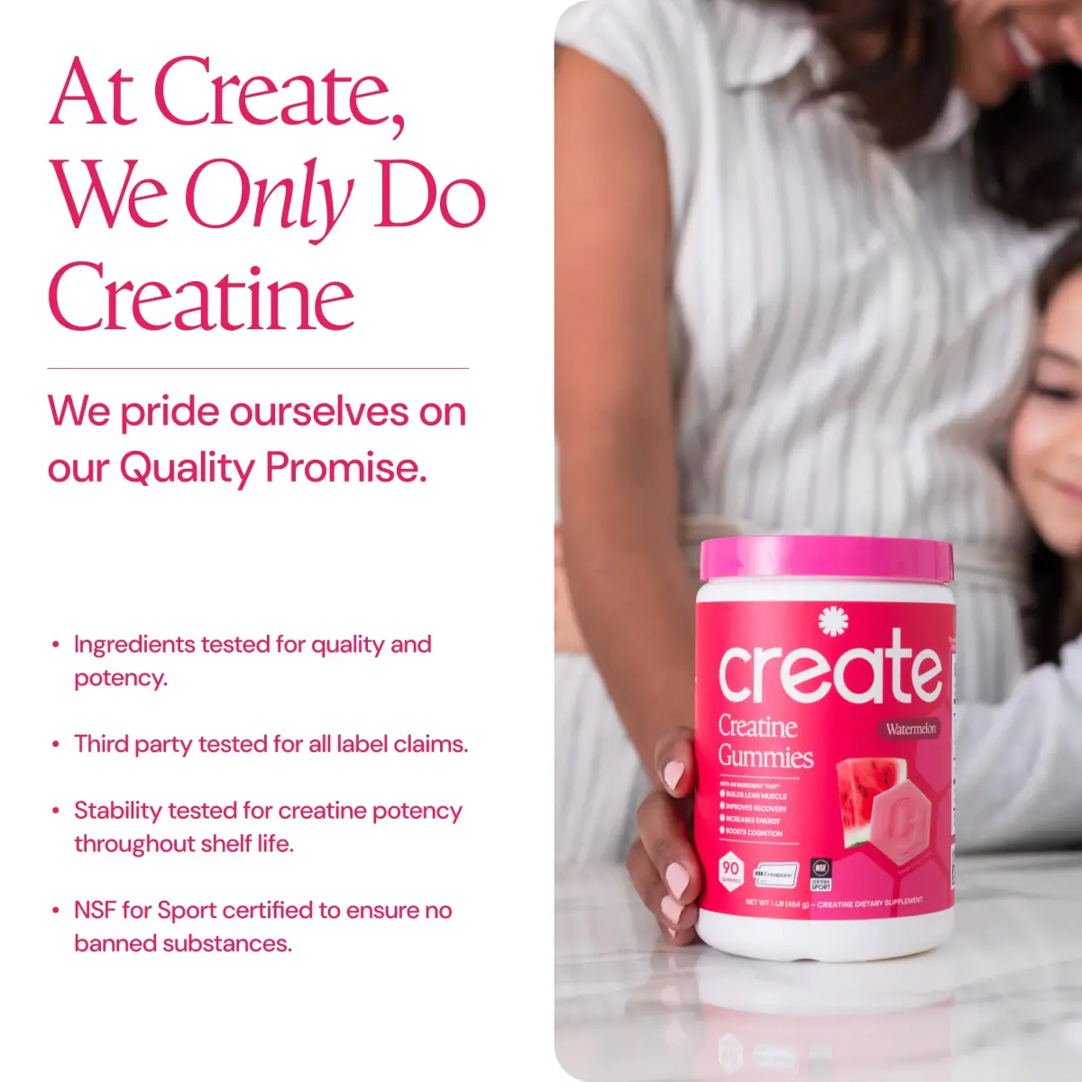 Create Creatine Monohydrate Gummies | 90 Count (270g / 90 servings) | Vegan, Gluten-Free, Anti-Melting Formula - view 5