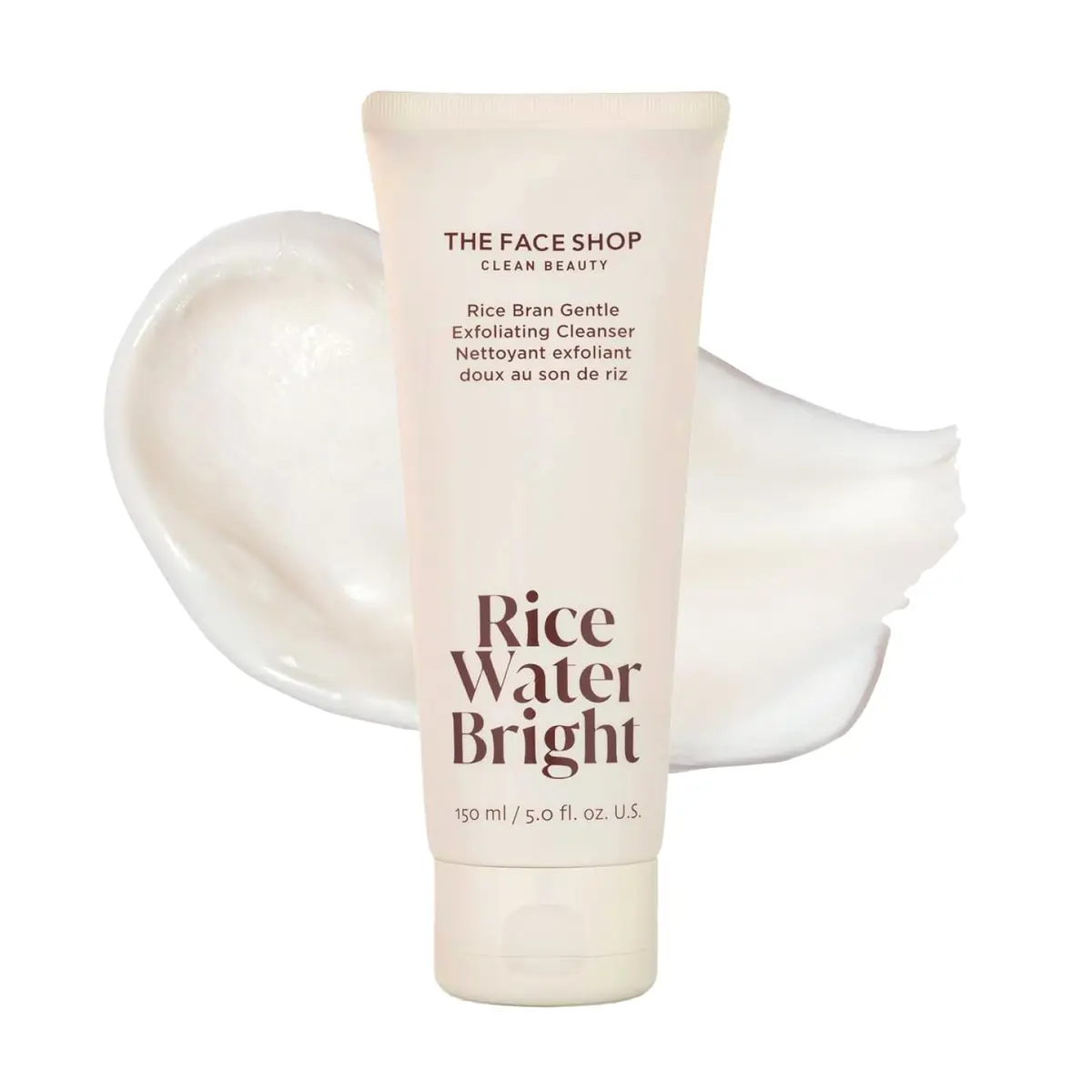 The Face Shop Rice Water Bright Rice Bran Gentle Exfoliating Cleanser - Hydrating & Brightening Face Wash - Vegan, Korean Skincare, 5 Fl Oz - main product image