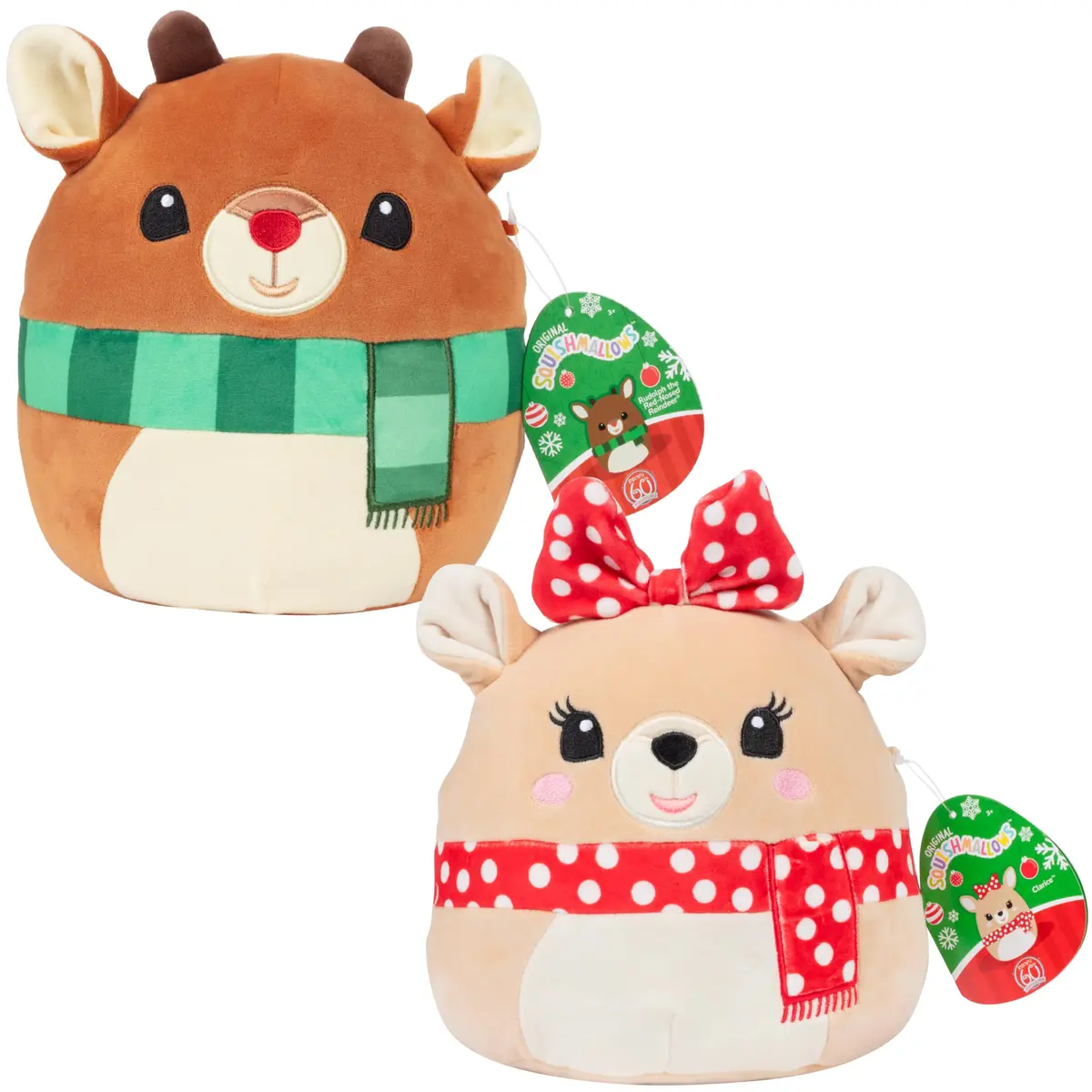 Squishmallows 8-Inch Clarice & Rudolph Plush Set | Soft, Collectible Holiday Toy for Kids - main product image