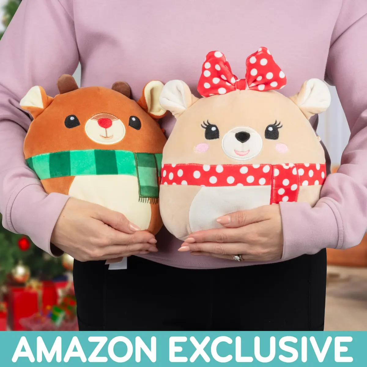 Squishmallows 8-Inch Clarice & Rudolph Plush Set | Soft, Collectible Holiday Toy for Kids - view 3