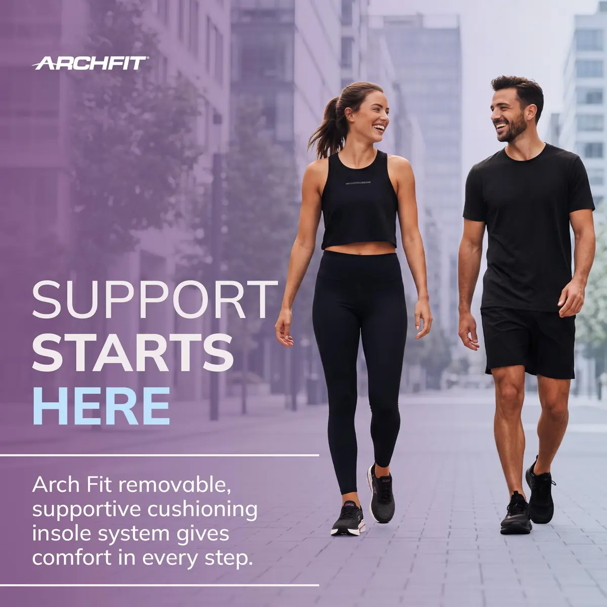Skechers Women's Max Cushioning Arch Fit 2.0 Adelphi Slip-Ins Sneaker Black/Lavender 2.54cm (1 inch) Heel | Podiatrist-Certified Arch Support - view 6