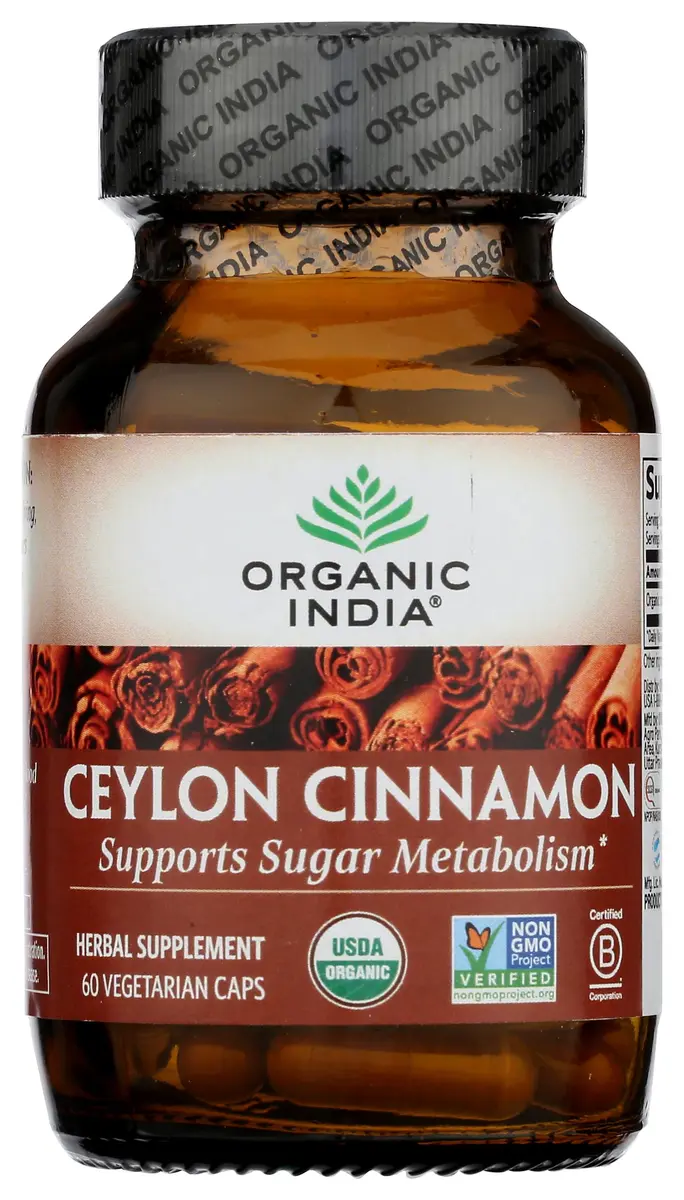 ORGANIC INDIA Ceylon Cinnamon Supplement Support Digestion 60 Capsules | USDA Organic, Vegan, Gluten-Free - view 4
