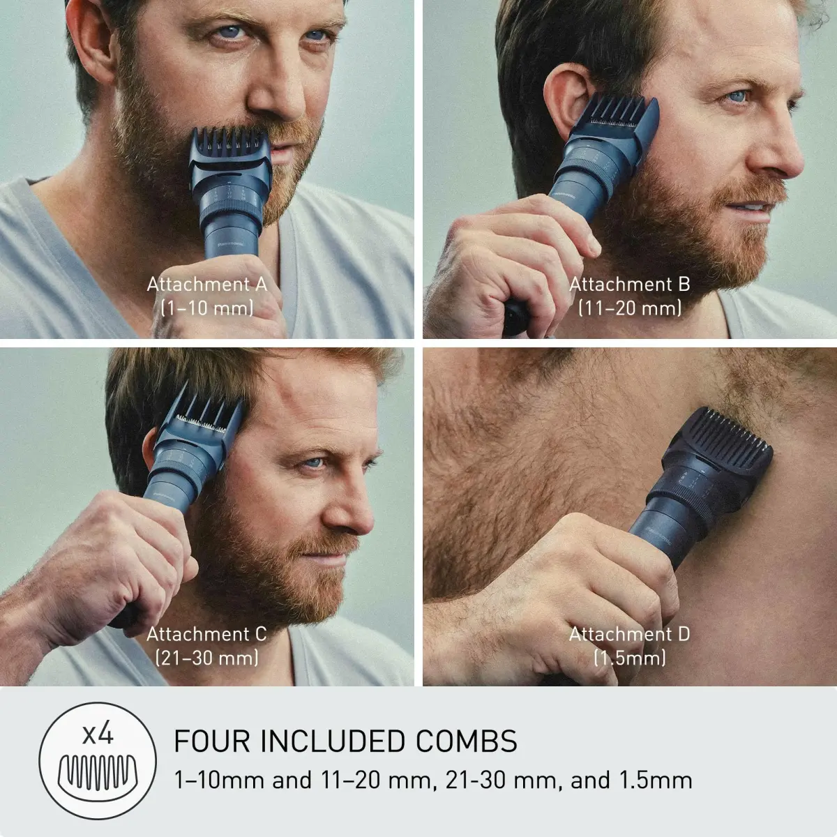 Panasonic MultiShape Beard & Hair Trimmer ER-ACKN2-HB with 58 Length Settings | Cordless Waterproof Wet/Dry Clipper for Men - view 3