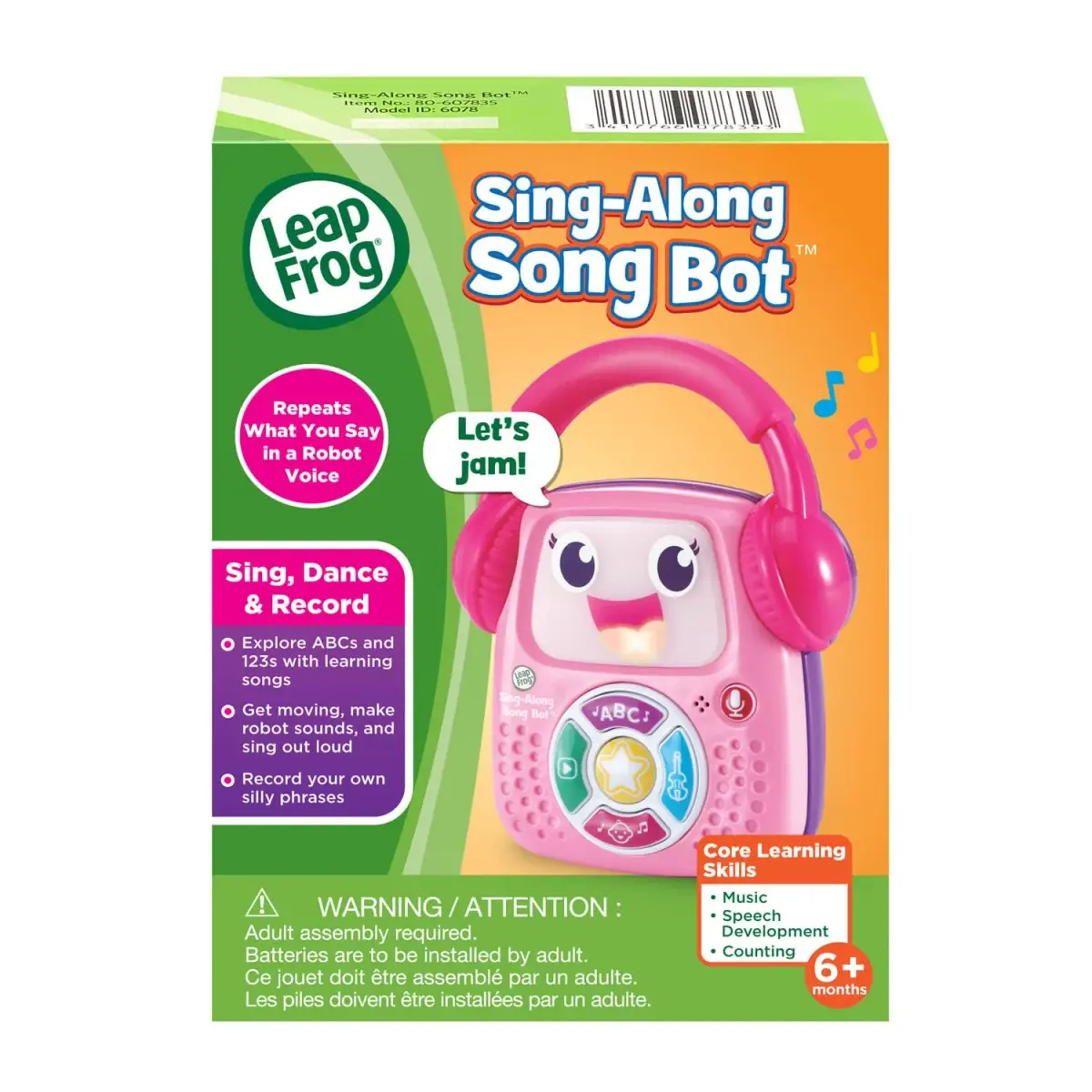 LeapFrog Sing-Along Song Bot, Pink 10.4 cm (4.1") x 14.0 cm (5.5") x 4.7 cm (1.9") | Educational Learning Toy for Toddlers - view 7
