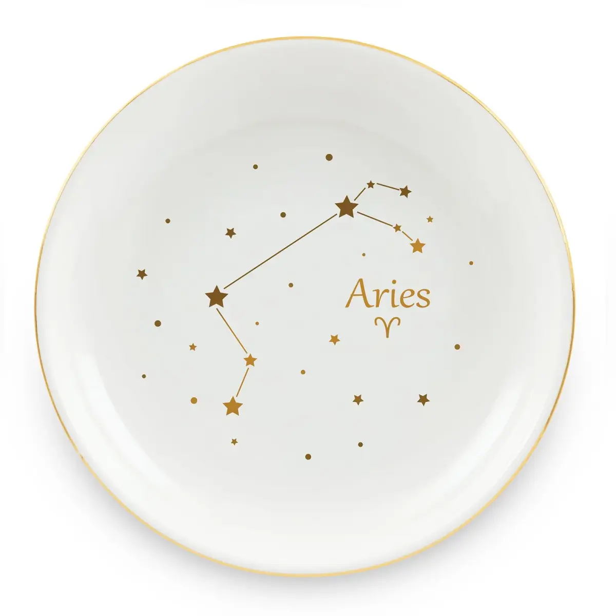 Homlouue Aries Zodiac Jewelry Tray 10.7cm (4.2") | Ceramic Ring Dish for Women - main product image