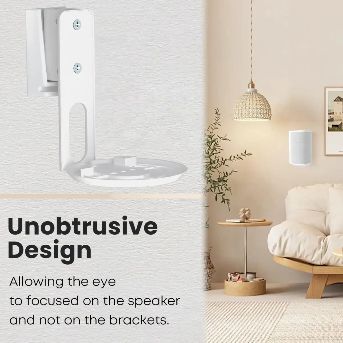 PUTORSEN Speaker Wall Mount for Sonos Era 100, Tilt & Swivel, 1 Pack, White | Mounts to Wood, Solid or Brick Walls - view 5