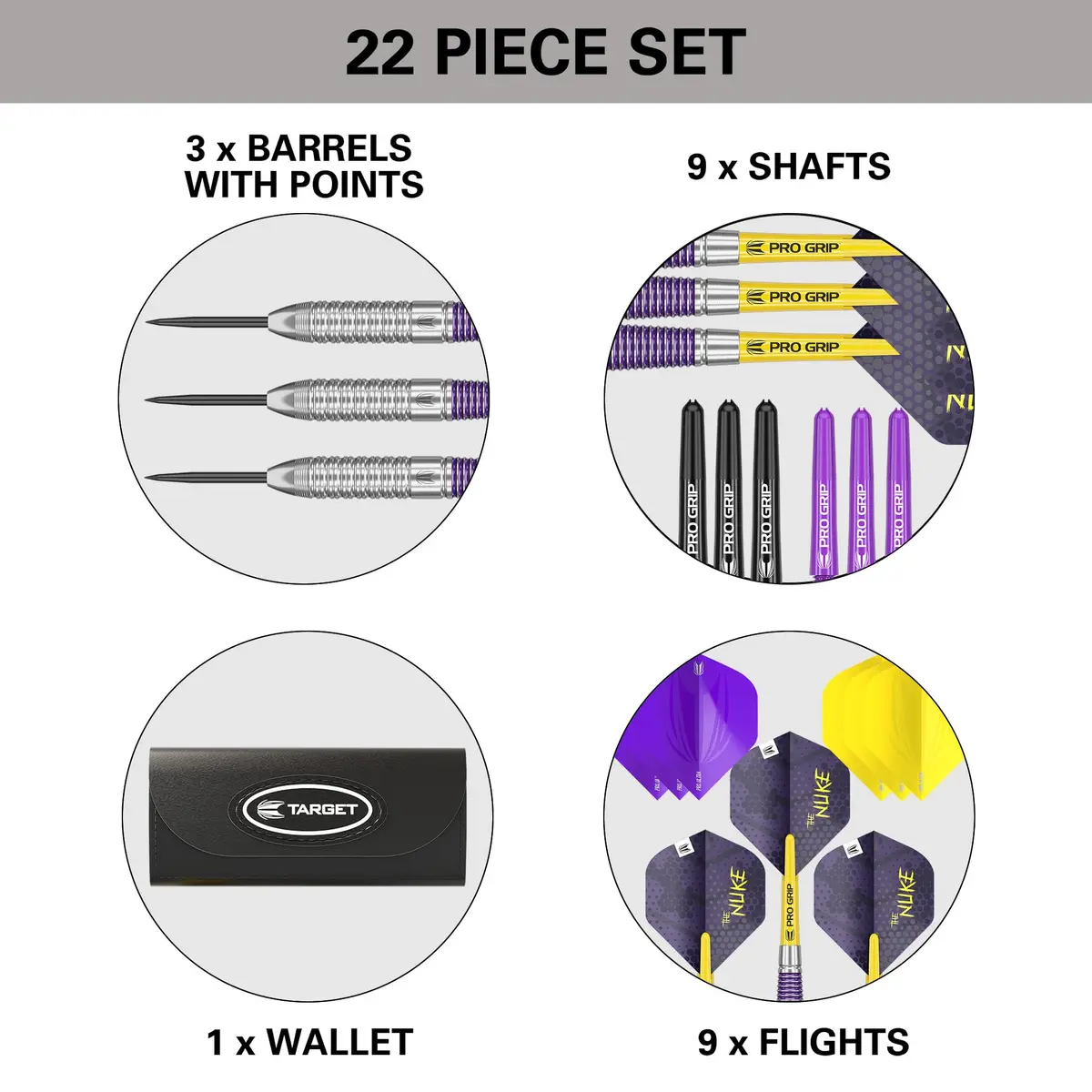 Target Darts Luke Littler Brass Steel Tip Darts Set – 22G Steel Tip Dart, The Nuke Player Edition, Dart Flights, Shafts & Dart Case Included - view 5