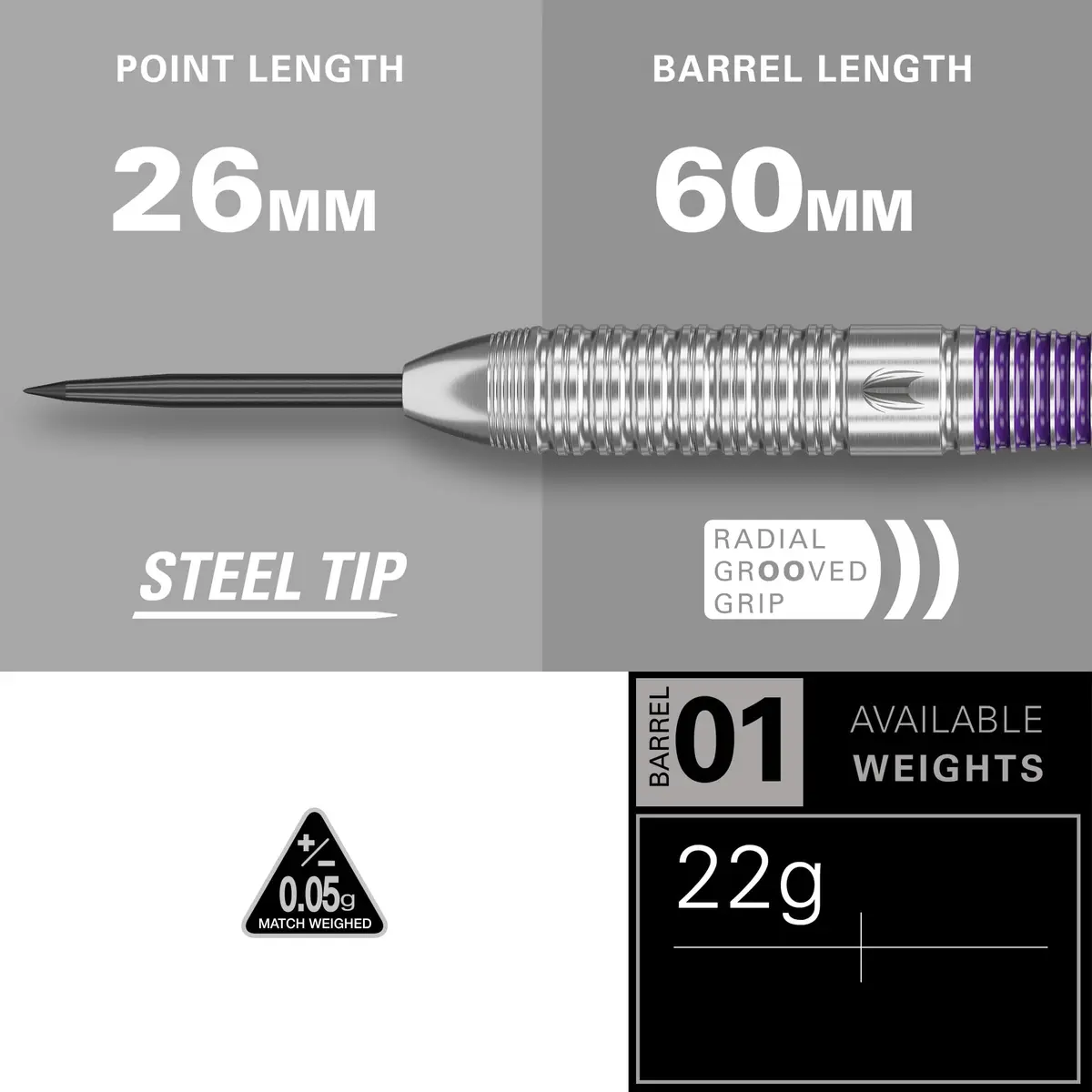 Target Darts Luke Littler Brass Steel Tip Darts Set – 22G Steel Tip Dart, The Nuke Player Edition, Dart Flights, Shafts & Dart Case Included - view 3