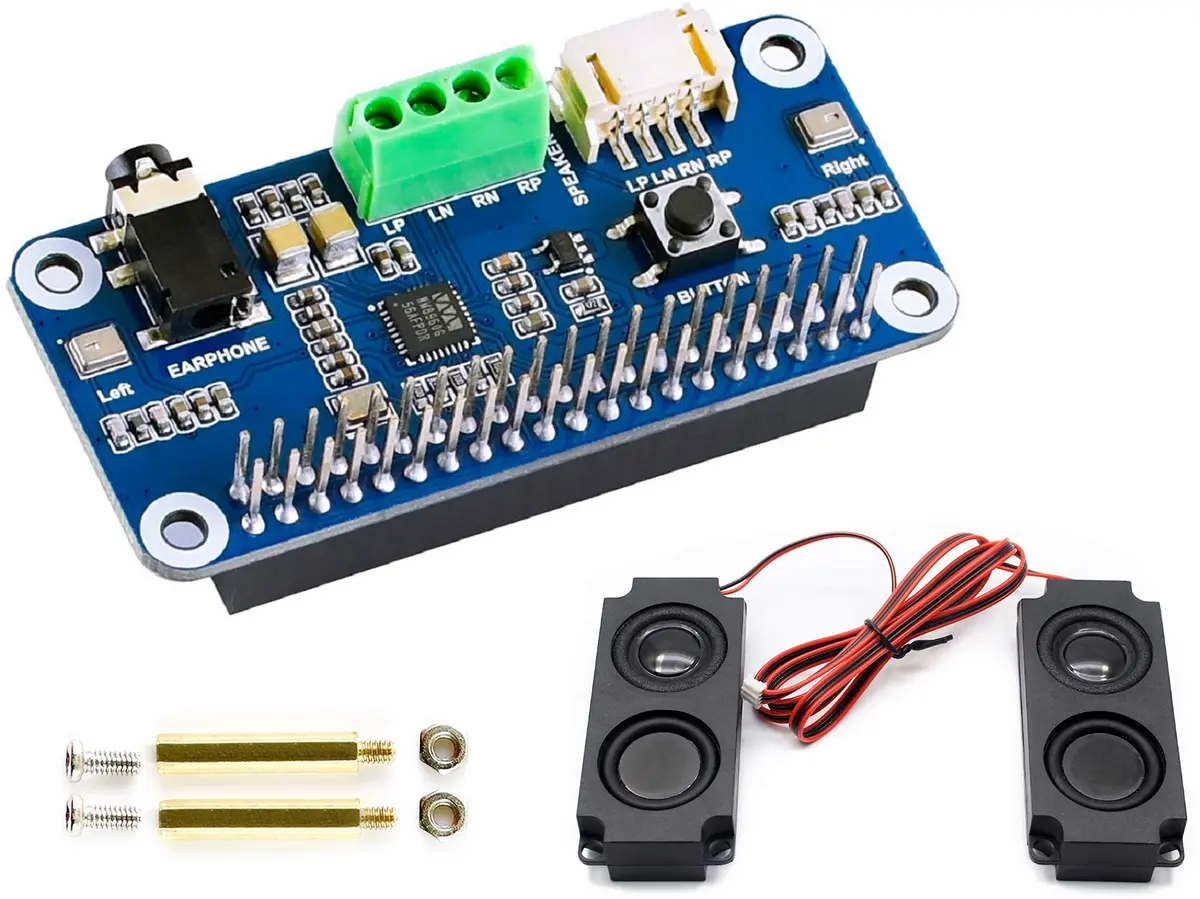 Wonrabai WM8960 Hi-Fi Sound Card HAT for Raspberry Pi 5/4B/3B+/3B/Pi Zero 2W/ Zero W/Pico W/Pico 2W, Stereo Encode/Decode, Play/Record, Drives Speakers | 96kHz Sample Rate - view 9