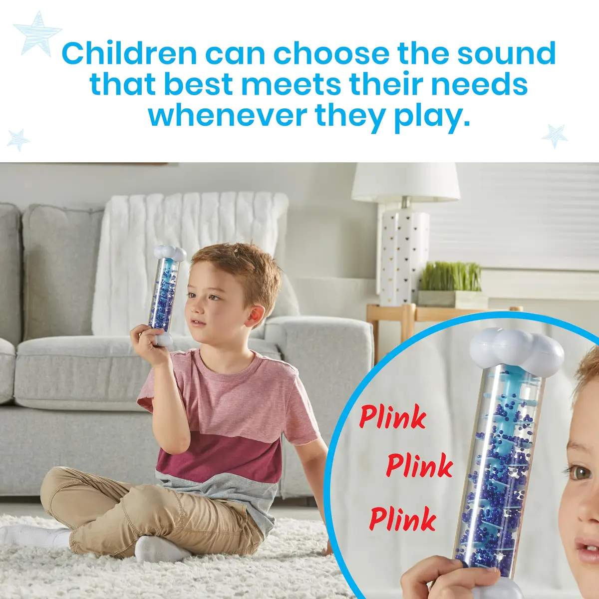 Learning Resources Calming Sounds Sensory Tubes Rain Sound Fidget Tubes Ages 3+ | Soothing Rain & Storm Sounds for Mindfulness - view 4