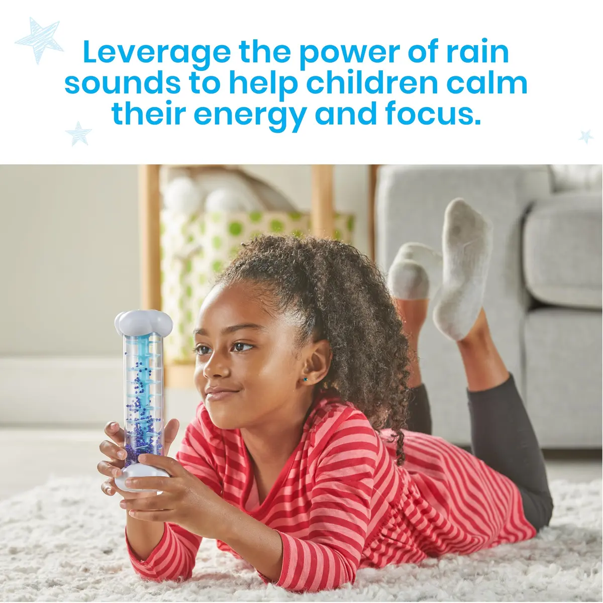 Learning Resources Calming Sounds Sensory Tubes Rain Sound Fidget Tubes Ages 3+ | Soothing Rain & Storm Sounds for Mindfulness - view 5