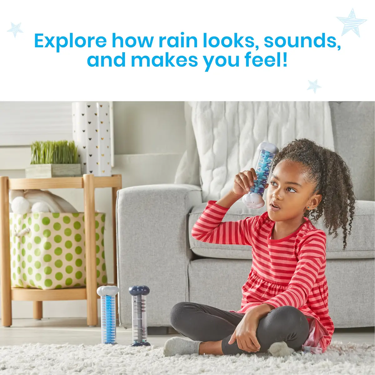 Learning Resources Calming Sounds Sensory Tubes Rain Sound Fidget Tubes Ages 3+ | Soothing Rain & Storm Sounds for Mindfulness - view 3