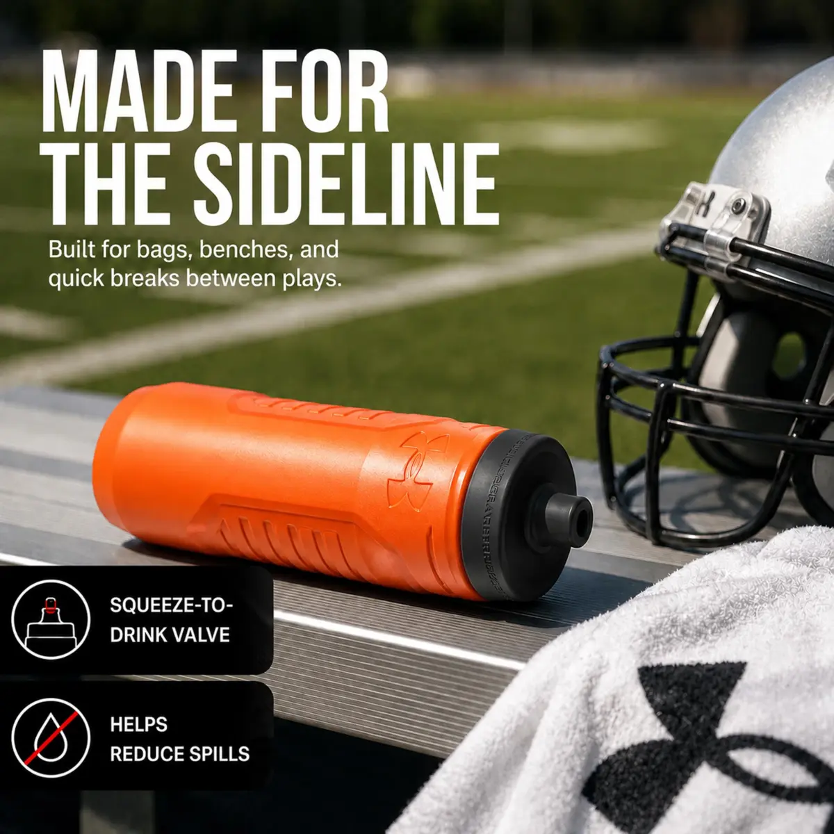 Under Armour Sideline Squeeze Water Bottle 946ml (32 oz) | Quick-Shot Lid for Easy Hydration - view 5