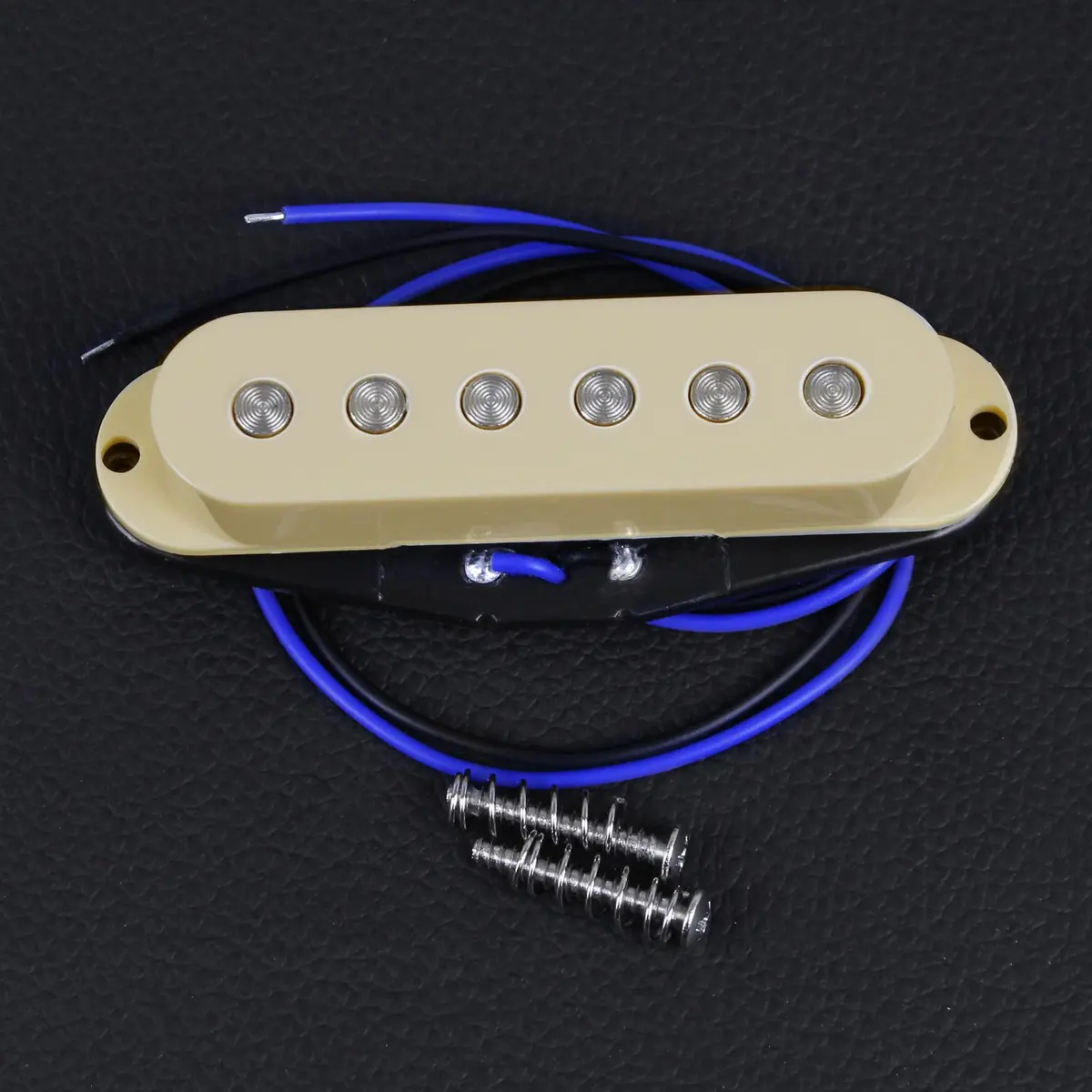 FLEOR Single Coil Pickup Ceramic Cream Middle Pickup | Flat Pole, 50mm Spacing, Fits ST Style Electric Guitar - view 3
