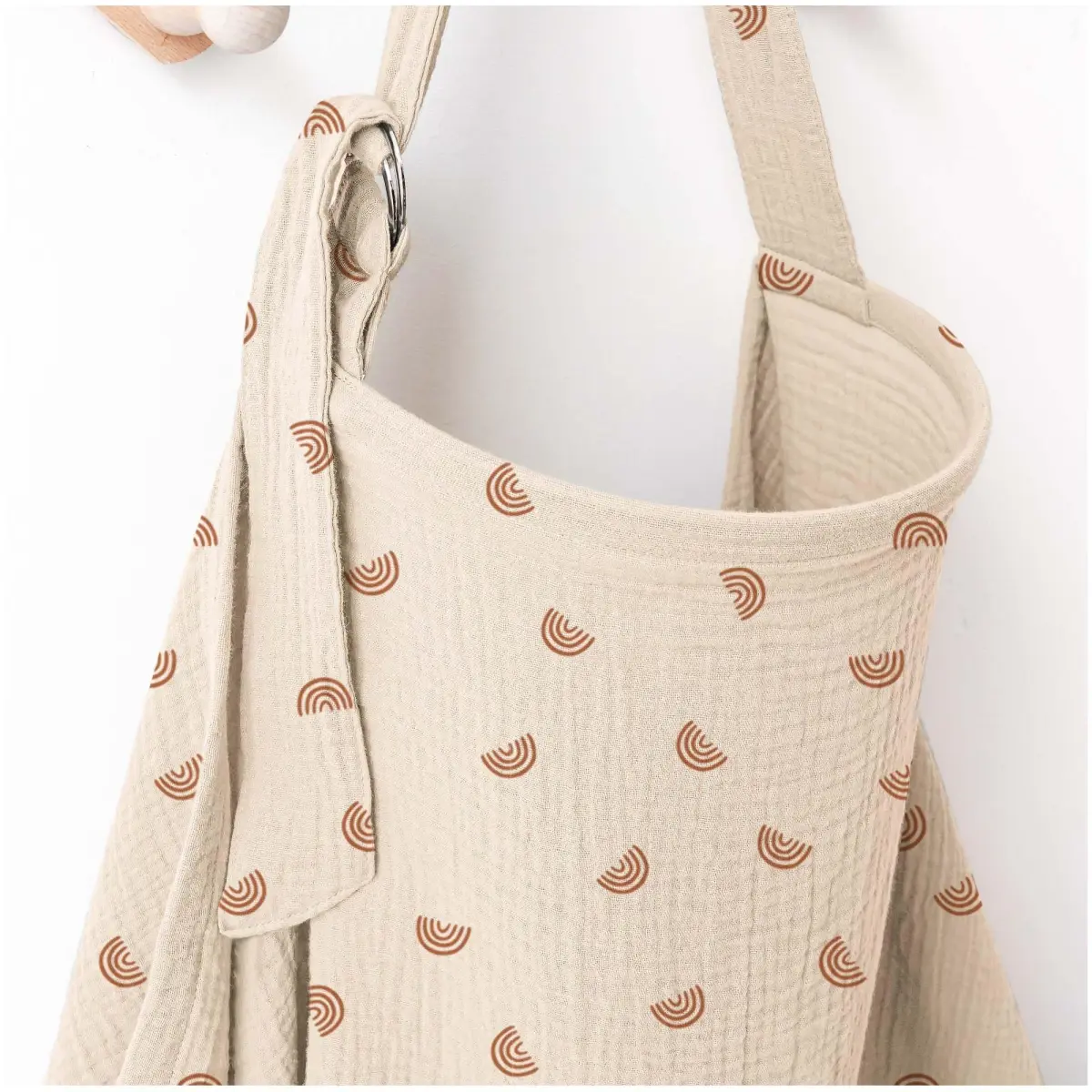 MairMore 100% Muslin Cotton Nursing Cover Ivory Rainbow | 80cm x 100cm (31.5" x 39.4") - main product image