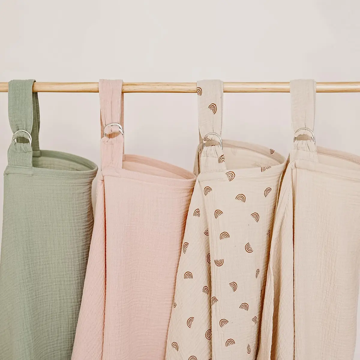 MairMore 100% Muslin Cotton Nursing Cover Ivory Rainbow | 80cm x 100cm (31.5" x 39.4") - view 7