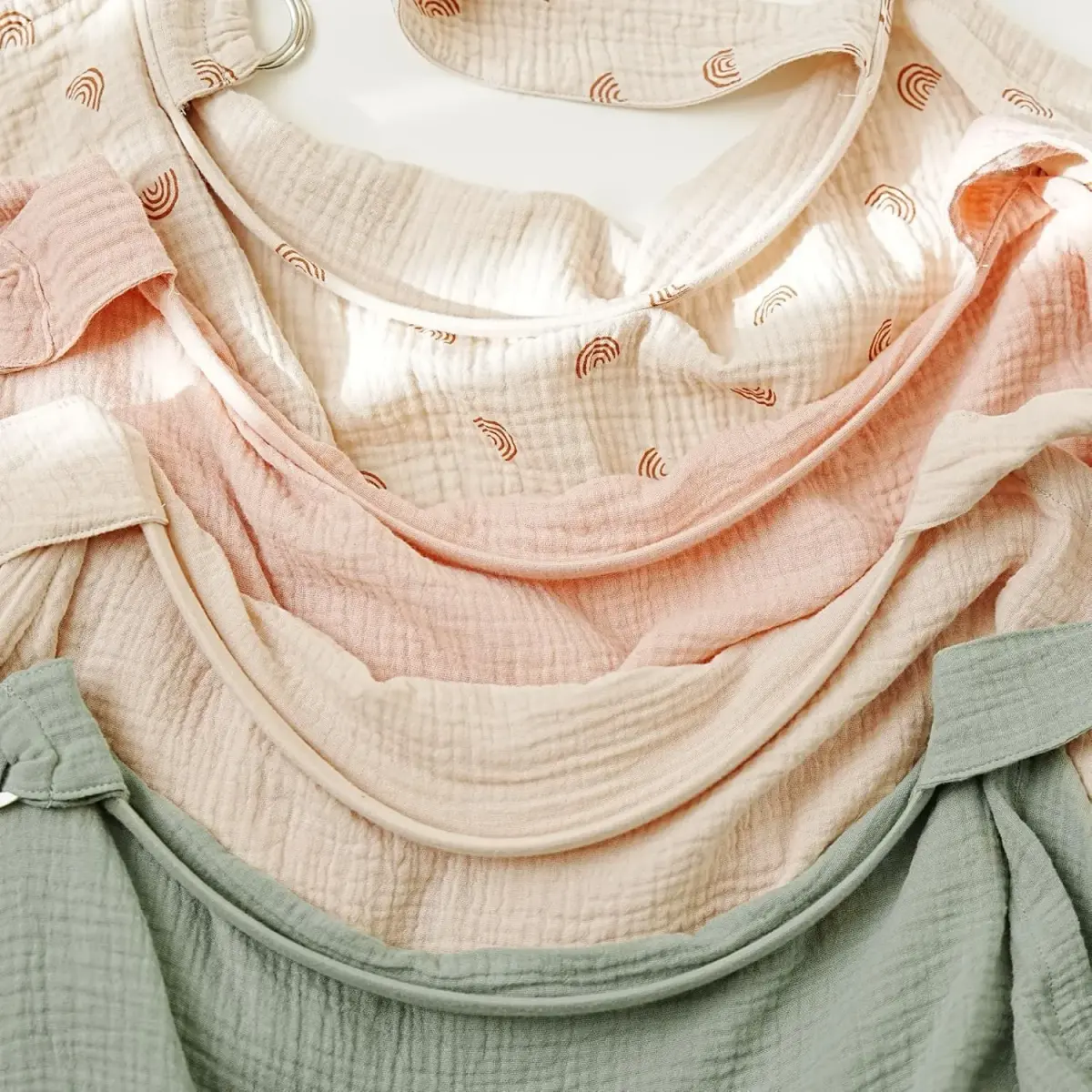 MairMore 100% Muslin Cotton Nursing Cover Ivory Rainbow | 80cm x 100cm (31.5" x 39.4") - view 3