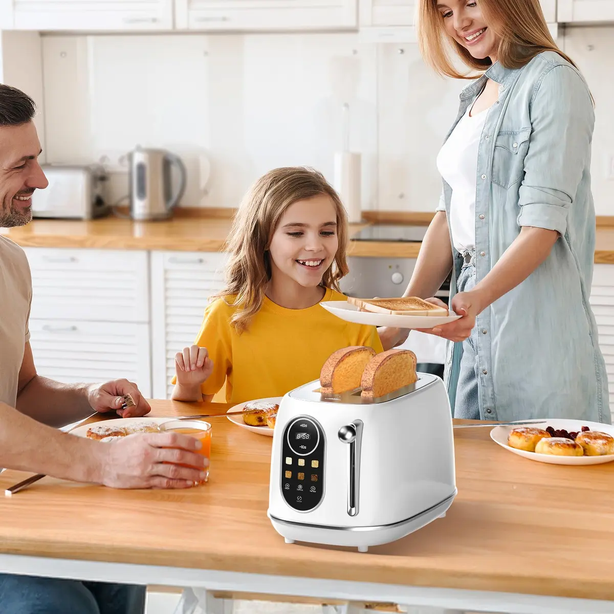 Keenstone Touch Screen Toaster 2 Slice | Retro Wide Slot Stainless Steel with 6 Browning Levels - view 8