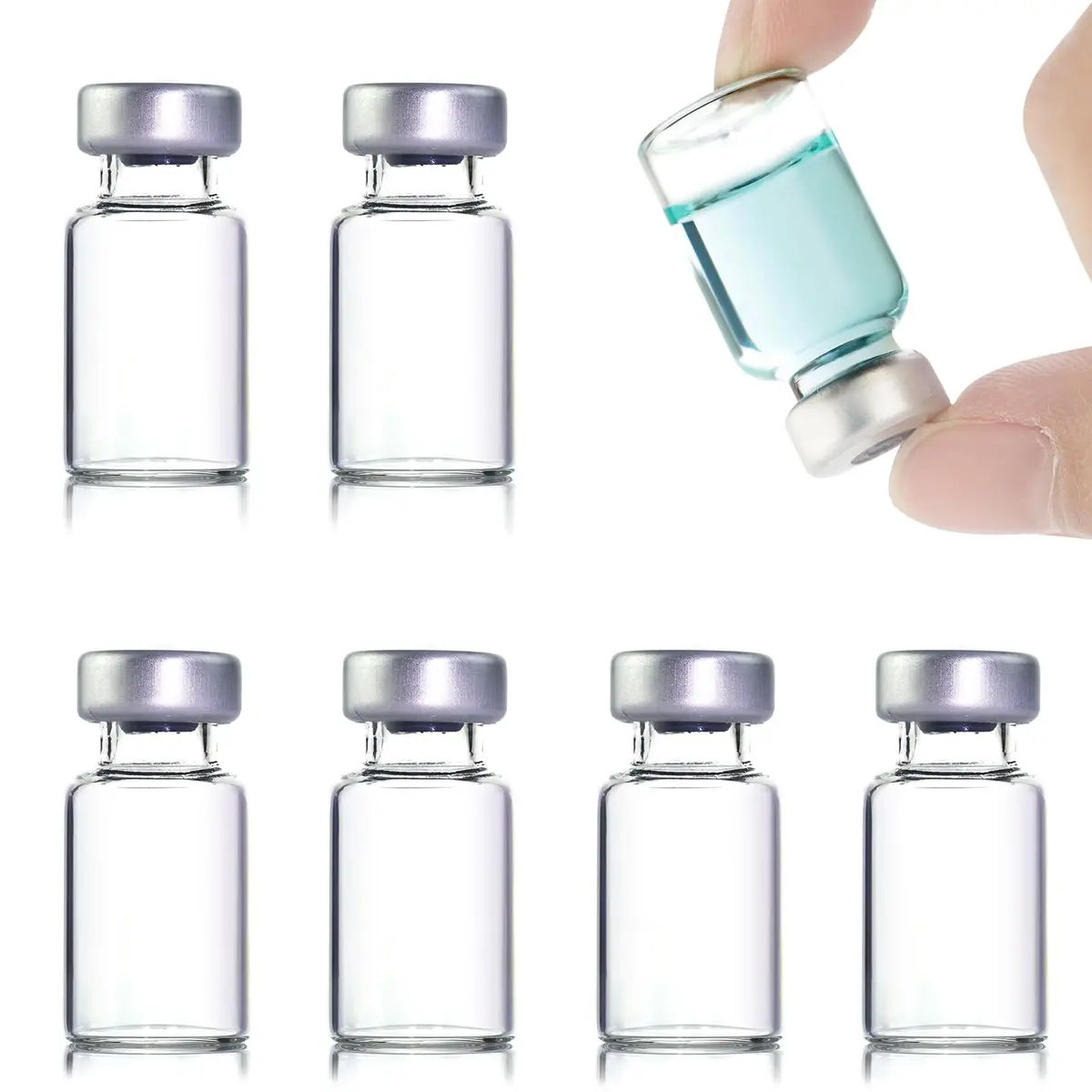 Knixxo 2ml Sealed Sample Glass Vials with Self-Healing Injection Port, 10 Pack (2ml / 0.067 Fl Oz) - main product image
