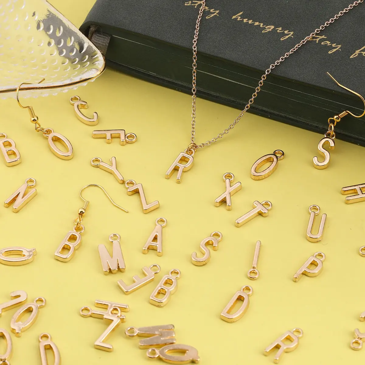 SANNIX Letter Charms Alphabet ABC 156Pcs | Durable Zinc Alloy Jewelry Charms for DIY - view 5