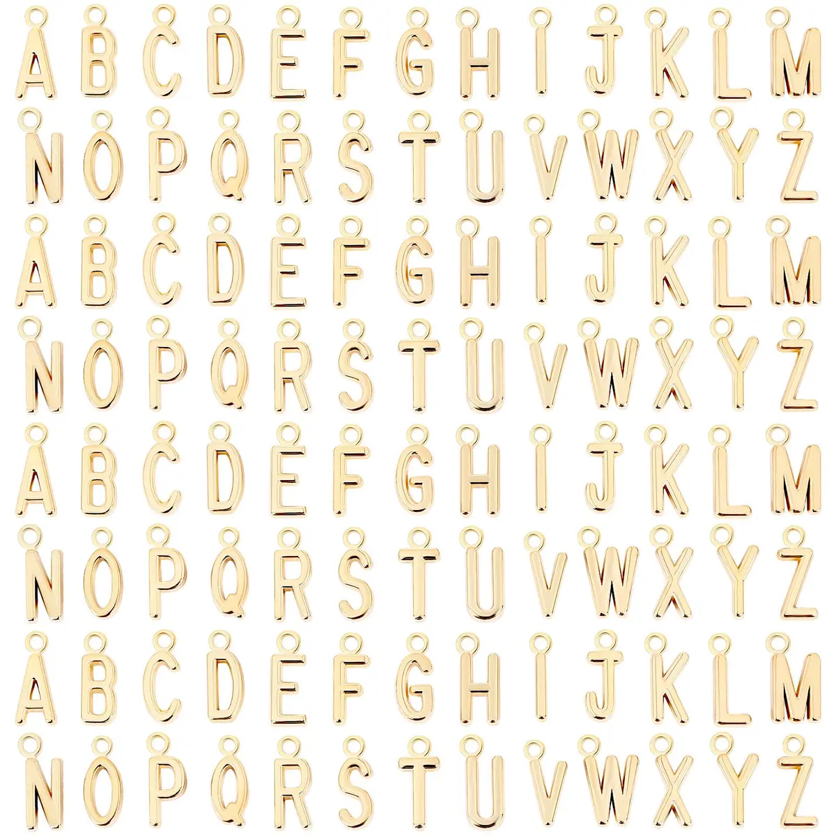 SANNIX Letter Charms Alphabet ABC 156Pcs | Durable Zinc Alloy Jewelry Charms for DIY - main product image