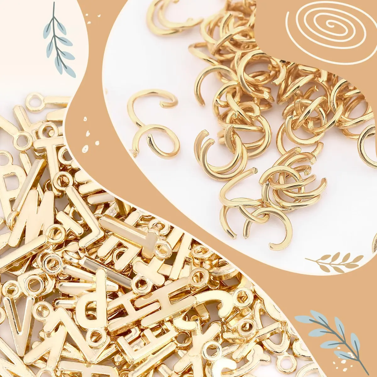 SANNIX Letter Charms Alphabet ABC 156Pcs | Durable Zinc Alloy Jewelry Charms for DIY - view 3