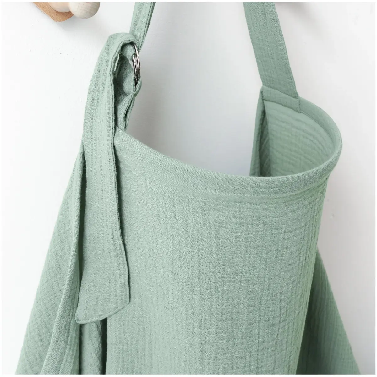 MairMore 100% Muslin Cotton Nursing Cover Green 100cm x 80cm (39.4" x 31.5") | Breathable & Privacy for New Moms - main product image