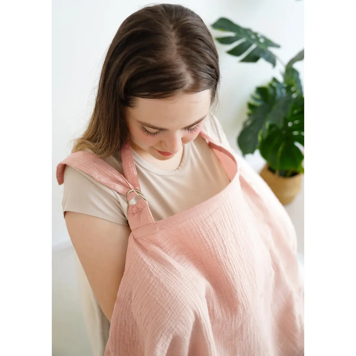 MairMore 100% Muslin Cotton Nursing Cover Pink 44 x 28 inches | Breathable & Full Privacy for Moms - view 4