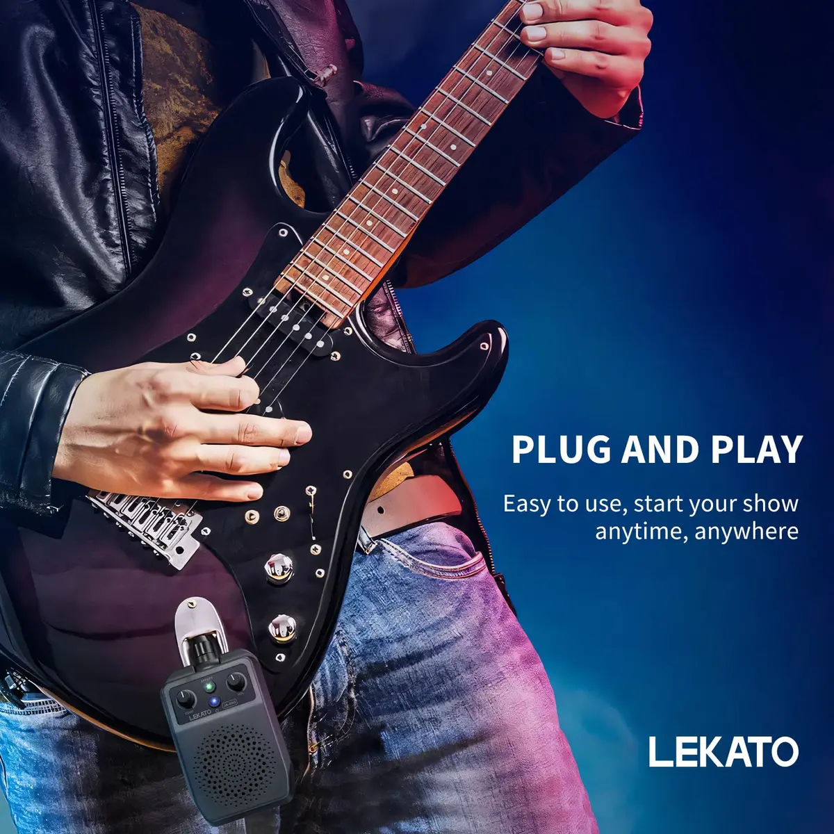 LEKATO Mini Electric Guitar Amp 5W | Portable Bluetooth Practice Amp with 4 Effects - view 6