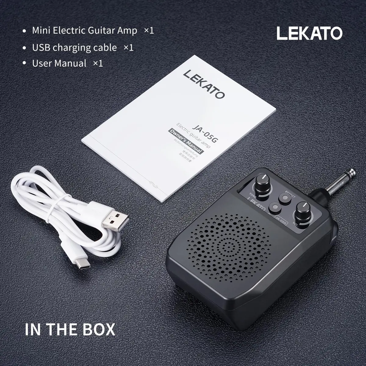 LEKATO Mini Electric Guitar Amp 5W | Portable Bluetooth Practice Amp with 4 Effects - view 7