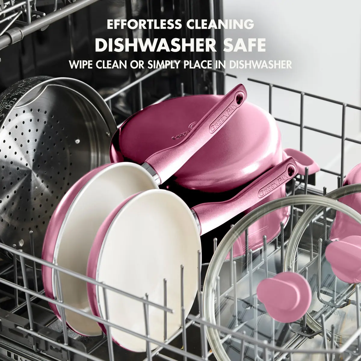 GreenPan Rio 8" Ceramic Nonstick Frying Pan Skillet and Silicone Spatula Set, Pink | Toxin-Free Cooking for Indian Kitchens - view 4