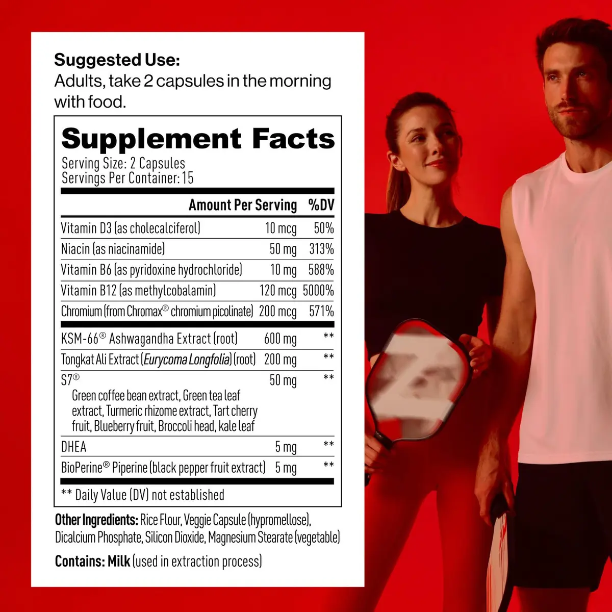 M Drive Prime Men's T-Support Supplement 30 Count | Max Energy & Lean Muscle Support - view 3