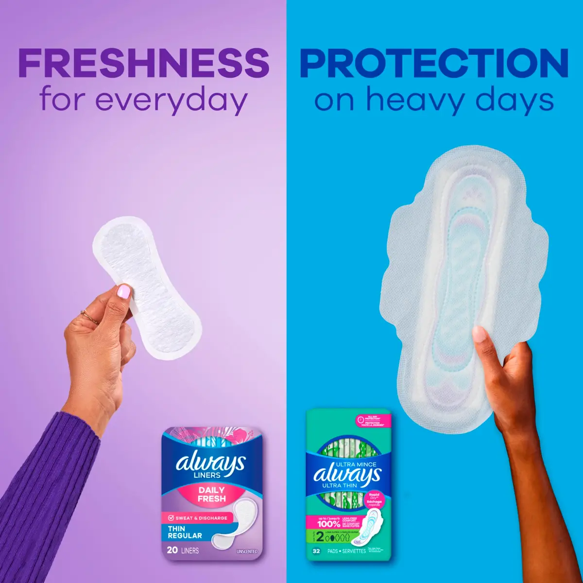 Always Daily Fresh Thin Panty Liners Regular Absorbency Unscented 432 Total | Breathable & Edge-2-Edge Adhesive - view 6