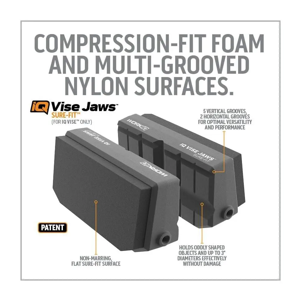 WORK IQ TOOLS Sure-Fit Vise Jaws | Reversible, Upgraded for Odd-Shaped & Delicate Items | Compatible with IQ Vise - view 6