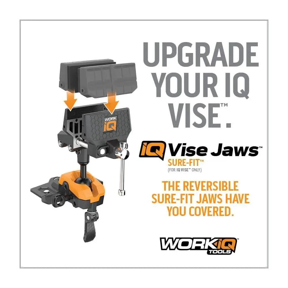 WORK IQ TOOLS Sure-Fit Vise Jaws | Reversible, Upgraded for Odd-Shaped & Delicate Items | Compatible with IQ Vise - view 4