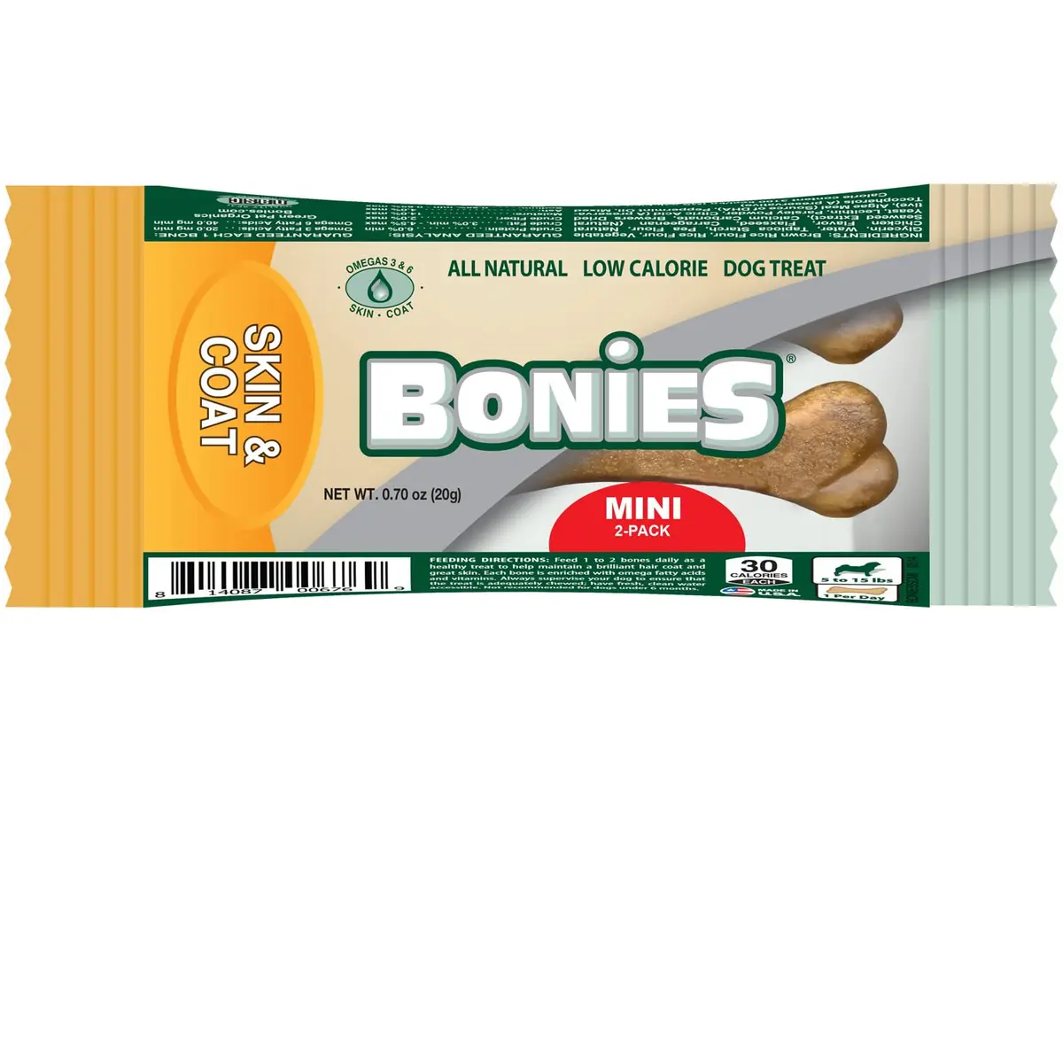 Bonies Skin & Coat Treats for Dogs | Promotes Healthy Skin & Lustrous Coat, 0.7 Oz - main product image