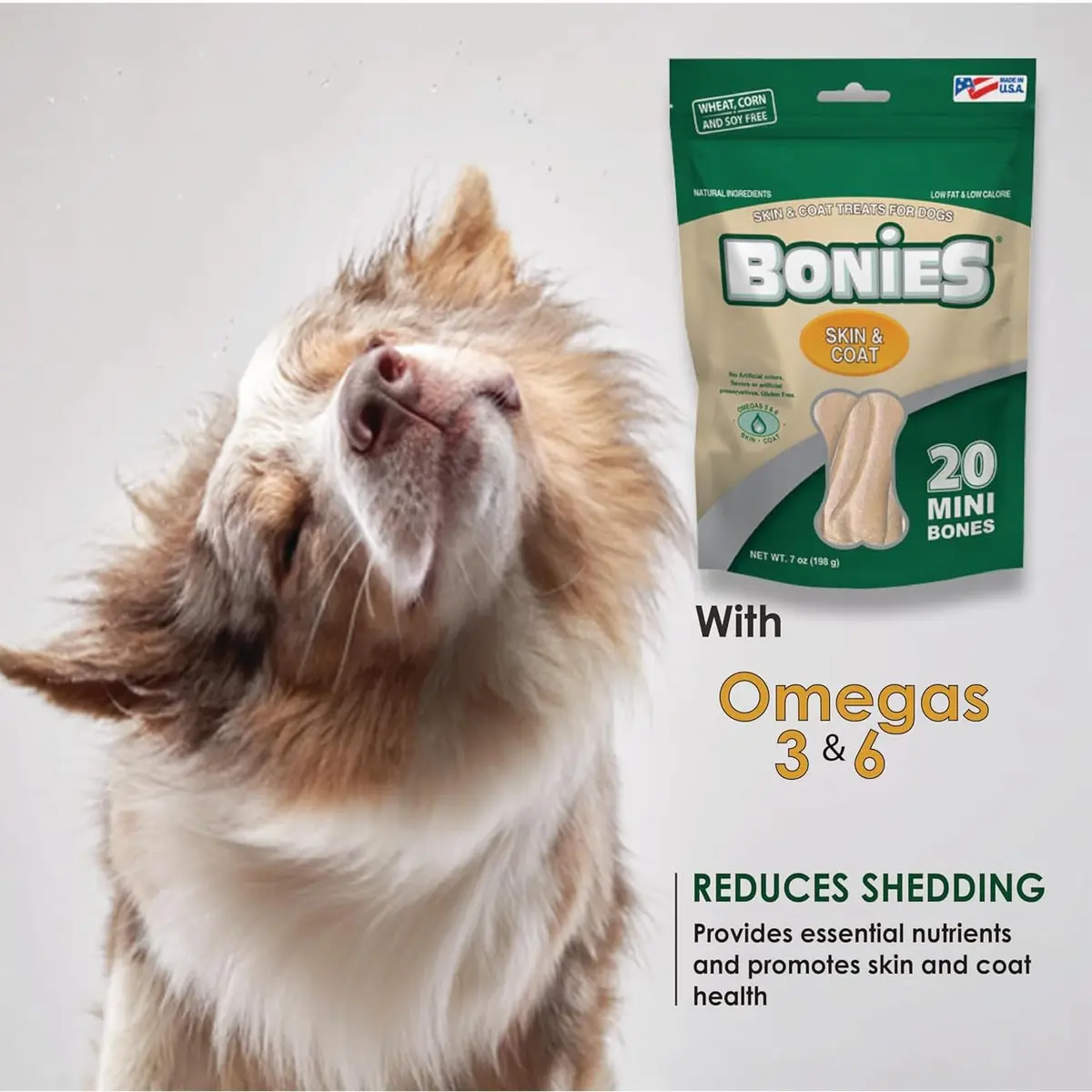 Bonies Skin & Coat Treats for Dogs | Promotes Healthy Skin & Lustrous Coat, 0.7 Oz - view 6