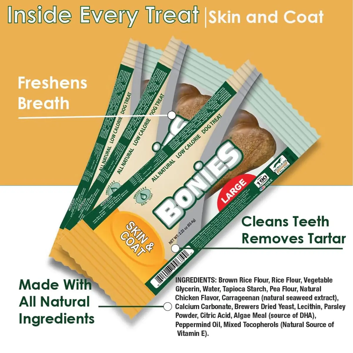 Bonies Skin & Coat Treats for Dogs | Promotes Healthy Skin & Lustrous Coat, 0.7 Oz - view 2