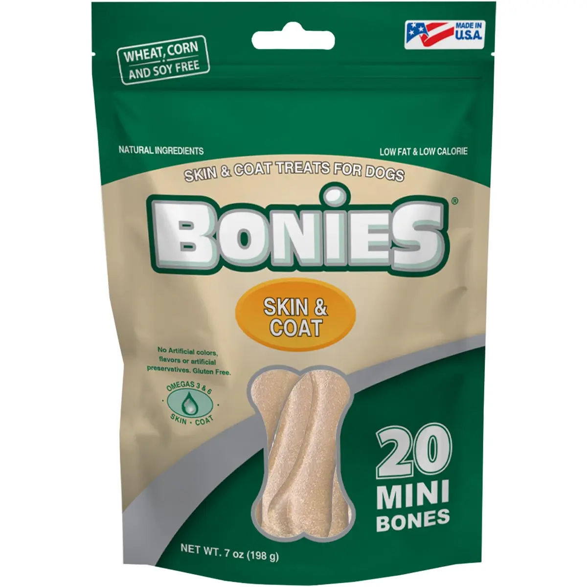 Bonies Skin & Coat Treats for Dogs 7oz | Promotes Healthy Skin & Shine - main product image