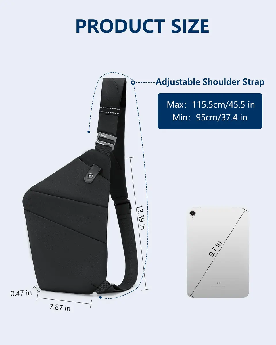 OSOCE Crossbody Bag for Men, Slim Sling Bag, 1.0S | Water-Resistant, Multi-Functional - view 5