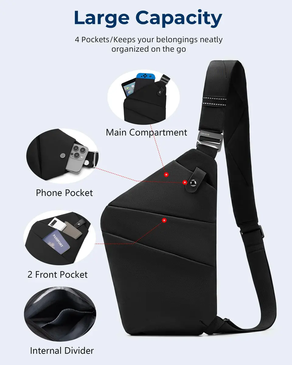 OSOCE Crossbody Bag for Men, Slim Sling Bag, 1.0S | Water-Resistant, Multi-Functional - view 7