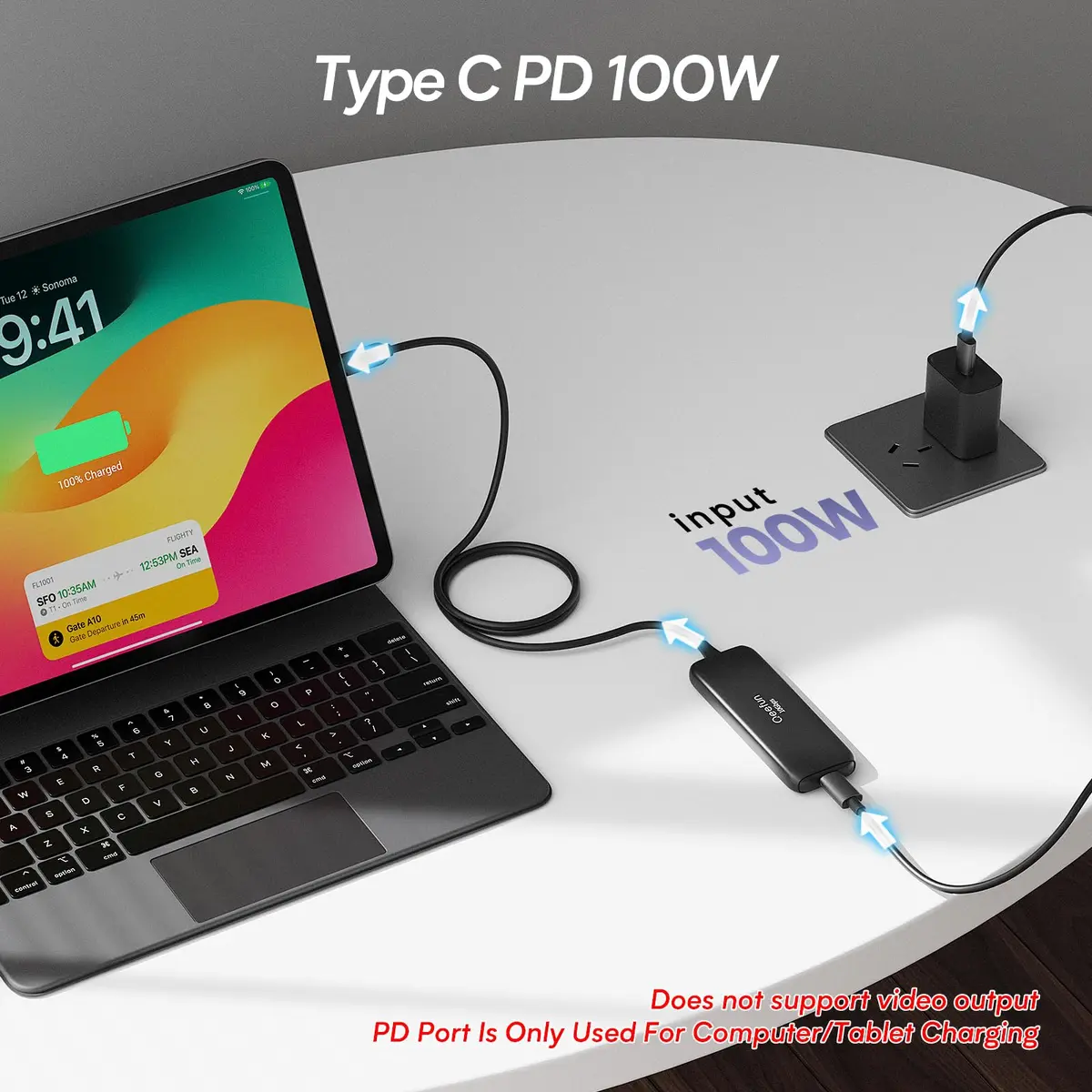 Q QEEFUN USB C Hub 10Gbps, 4 Ports USB-C 3.2 Gen 2 Data Splitter with 100W PD Charging Port | 5-Port USB-C Extender for Laptops and Tablets - view 4