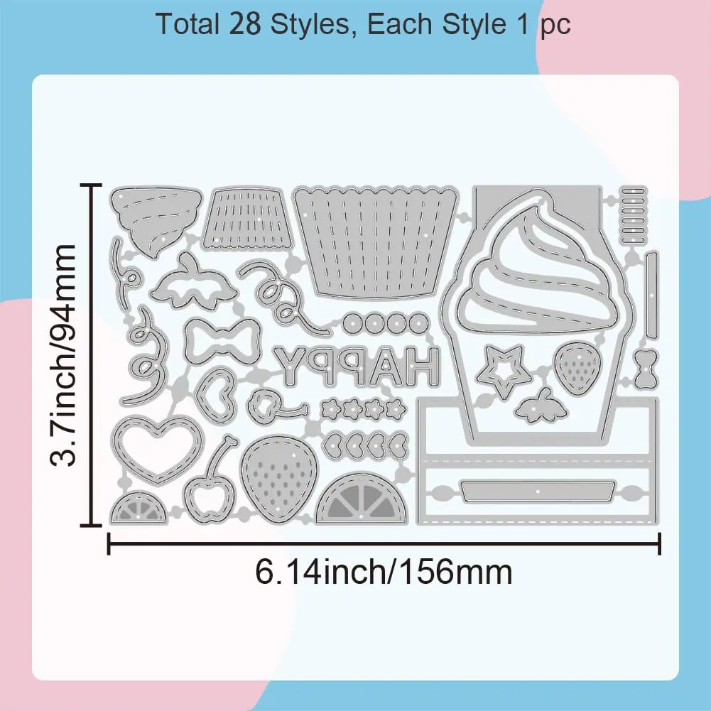 GLOBLELAND Carbon Steel Cupcake Die 6.1x3.7inch | DIY Scrapbooking & Paper Craft - view 6