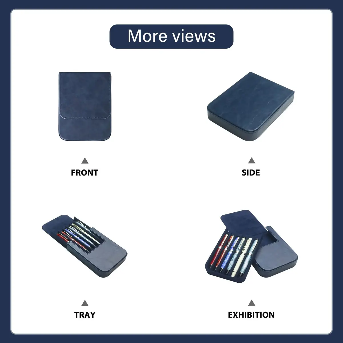 MIVLXLX 6 Slot Fountain Pen Case, Handmade Magnetic,Christmas Gift (blue) | Space-Saving Organizer for Pens - view 5