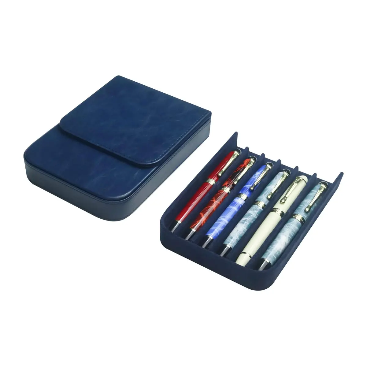 MIVLXLX 6 Slot Fountain Pen Case, Handmade Magnetic,Christmas Gift (blue) | Space-Saving Organizer for Pens - view 9